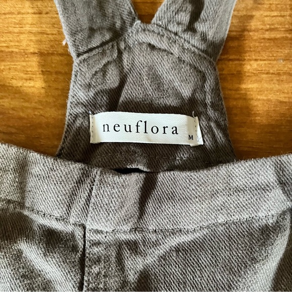 Neuflora Mendocino Linen Shortalls Mediium Olive Green - Picture 4 of 10